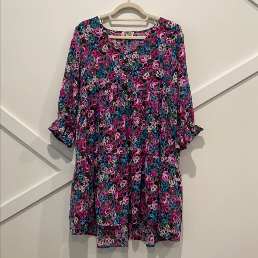 Umgee Boho Floral Babydoll Dress